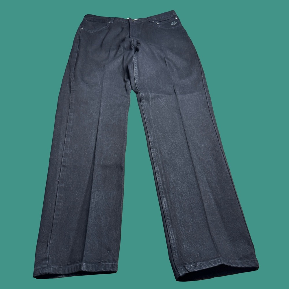 Harley Davidson Black Jeans 36x34 Straight Leg Y2K Motorcycle Biker Denim